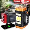 Multifunctional Solar LED+COB Light With Handle USB Charging Waterproof For Outdoor Camping Safety Emergency At Night