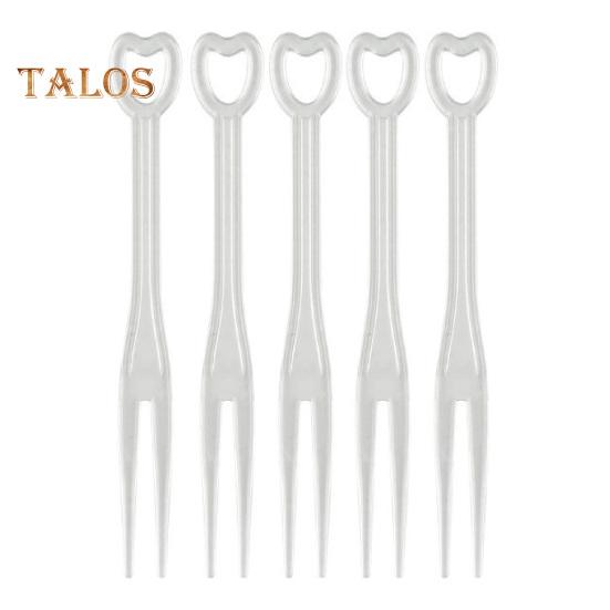 100Pcs/Set Cake Fork Lightweight Anti-wear 2 Colors Attractive Practical Food-grade Fruit Fork for Gifts