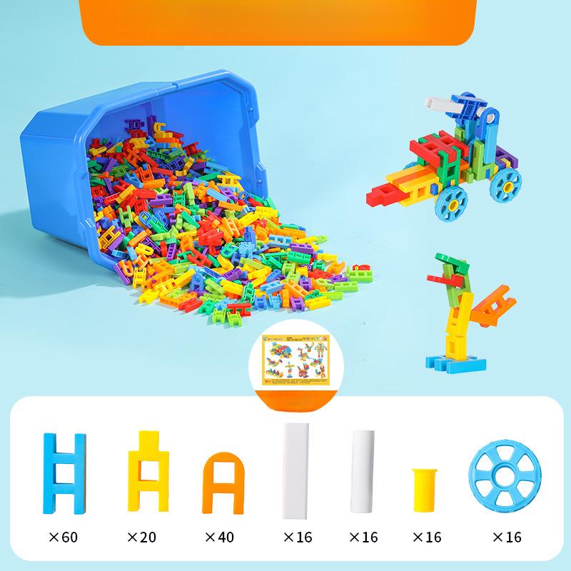 Assembled Building Blocks for Kindergarten Children Haole Building Blocks Multi-functional Educational Plastic Puzzle Baby Girl Toys