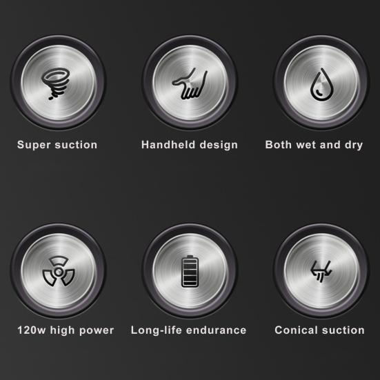 Cordless Handheld Vacuum Cleaner 12000Pa Strong Suction Rechargeable Small Portable Car Vacuum Cleaner Accessories