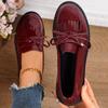 Large Size Loafers for Women's Spring and Summer New Patent Leather Bow Mary Jane Shoes Casual Shoes for Women