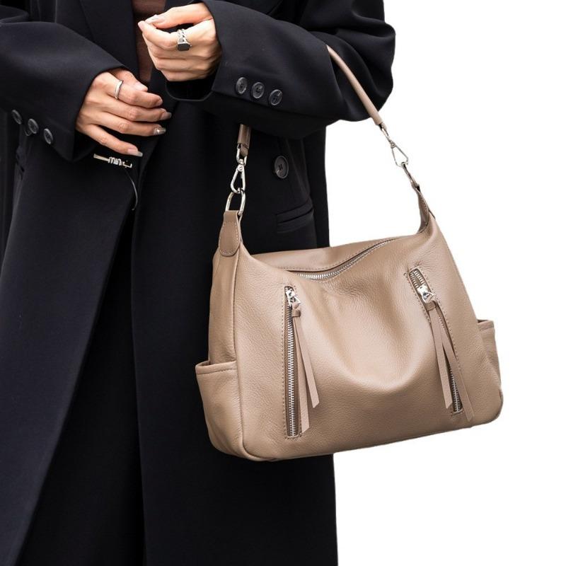 Large Bag Large Capacity Tote Baotou Layer Cowhide Shoulder Bag Casual Crossbody Bag