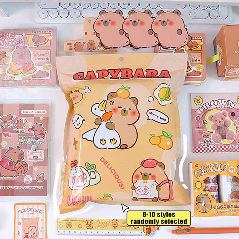 1Set Cartoon Kawaii Capybara Stationery Blind Bag Cute Capybara Stationery Set Creative Lucky Surprise Box Students Gifts