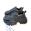 Fashion Women New Fashion Platform Sport Shoes Women 2024 New Summer Black Casual Chunky Sneakers Women Mesh Leather Platform Shoes
