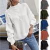 Women's Autumn Winter Sweater: Long Sleeve Mid Neck Slim Fit Base Layer Round Neck Pullover Luxurious Relaxed-fit Slimming and Versatile Top