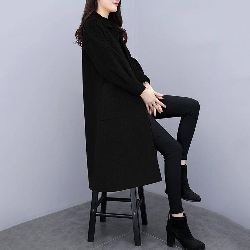 Women Coat Winter Woollen Blends Coats Autumn Winter Long Sleeve Casual Outwear Jackets Coat