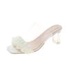 Fashion Transparent Crystal Slippers with High Heels5cm~9cm Fashion Sandals, Summer Beach Casual Thick High Heels Sandals, Women's Shoes