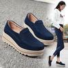 Women Fashion Lazy Shoes Genuine Leather Thick Bottom Slip On Shoes Wedge Platform Shoes Ladies Shoe