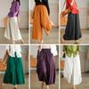 Summer Cotton and Linen Nine-point Wide-leg Pants, Casual Straight-leg Pants, Literary and Art Large Size Loose, Breathable and Thin Casual Pants