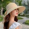 Stylish Women's Straw Sun Hat with Lace Bow - Perfect for Outdoor Beach Travel and Sun Protection