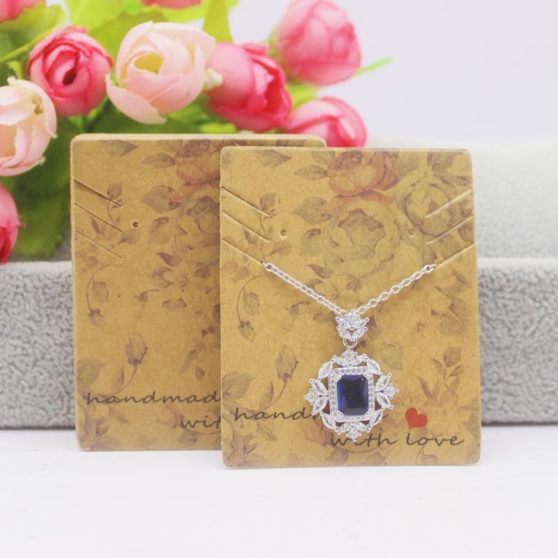 50/100 шт. 5.1X6.3 см белая/крафт-бумага, демонстрационная карточка с серьгами и ожерельем