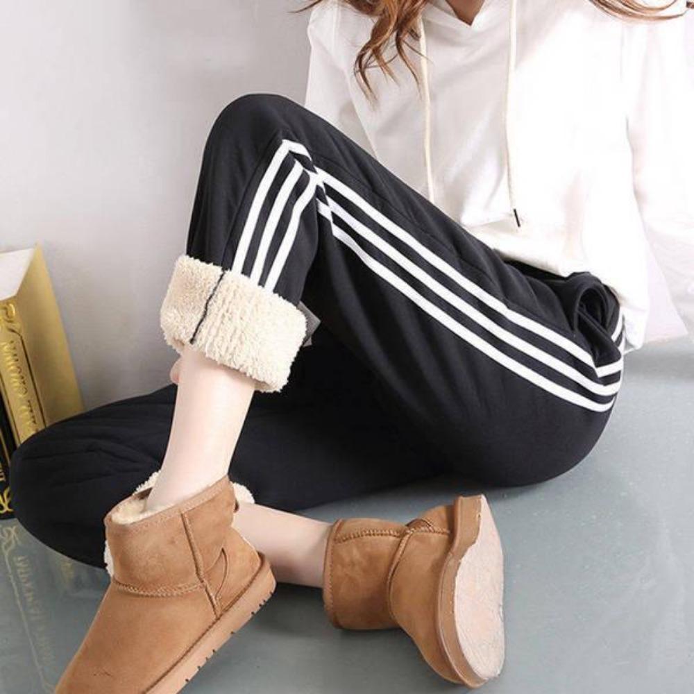 Winter Loose Casual Pants Lambskin Thick Warm Pants Sports Pants Female Students Wear Leggings