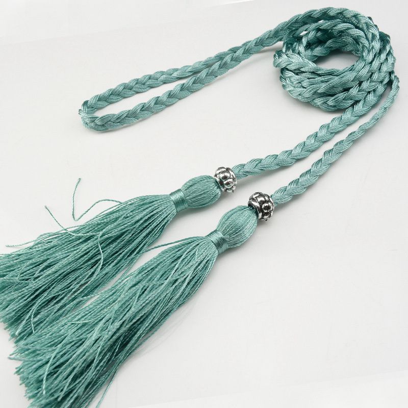 Women's Belt Woven Tassel Waist Strap Student Belt Thin Waist Chain Bow Rope Skirt Knotted Decorative Korean Style