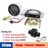 52mm Water Temperature Gauge 40-120 Celsius with Adaptor Joint Pipe Radiator 1/8NPT Sensor Car Racing Water Tank Level Indicator