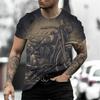 Men T Shirt Animal Print 3D Eagle Print T-shirt Summer Casual Short Sleeve Retro Harajuku Oversized Clothing Tops