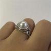 Vintage Romance Faux Pearl Ring Intricately Carved Design Perfect for Weddings Engagements & Daily Glam Women Fashion Jewelry