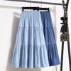 Women's Summer Fashion with High Waist Skirt Loose Thin A Line Version Skirt Pleated Skirt