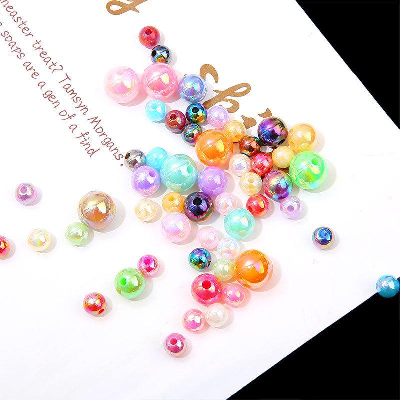 Acrylic ABS Imitation Pearl AB Color Round Beads for DIY Bracelets and Jewelry Accessories