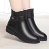 Anti-slip and Warm Women's Cotton Boots, Soft Leather Cotton Shoes, New Style Soft-soled Flat Shoes