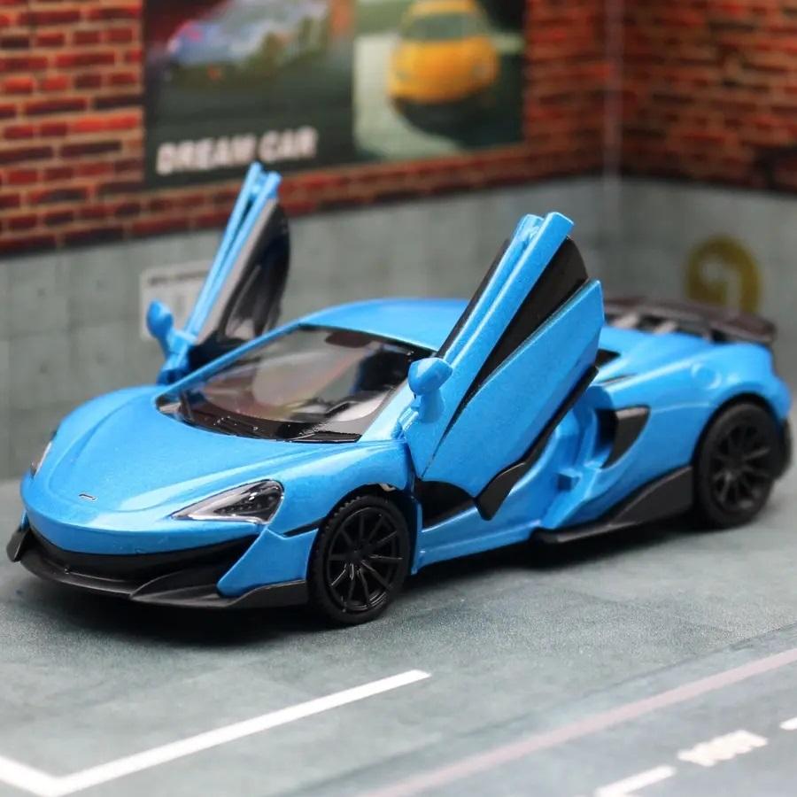 McLaren 600LT Supercar 5 Inch Metal Car Simulation Diecast & Toy Vehicles RMZ City 1:36 Alloy Model Pull Back Action