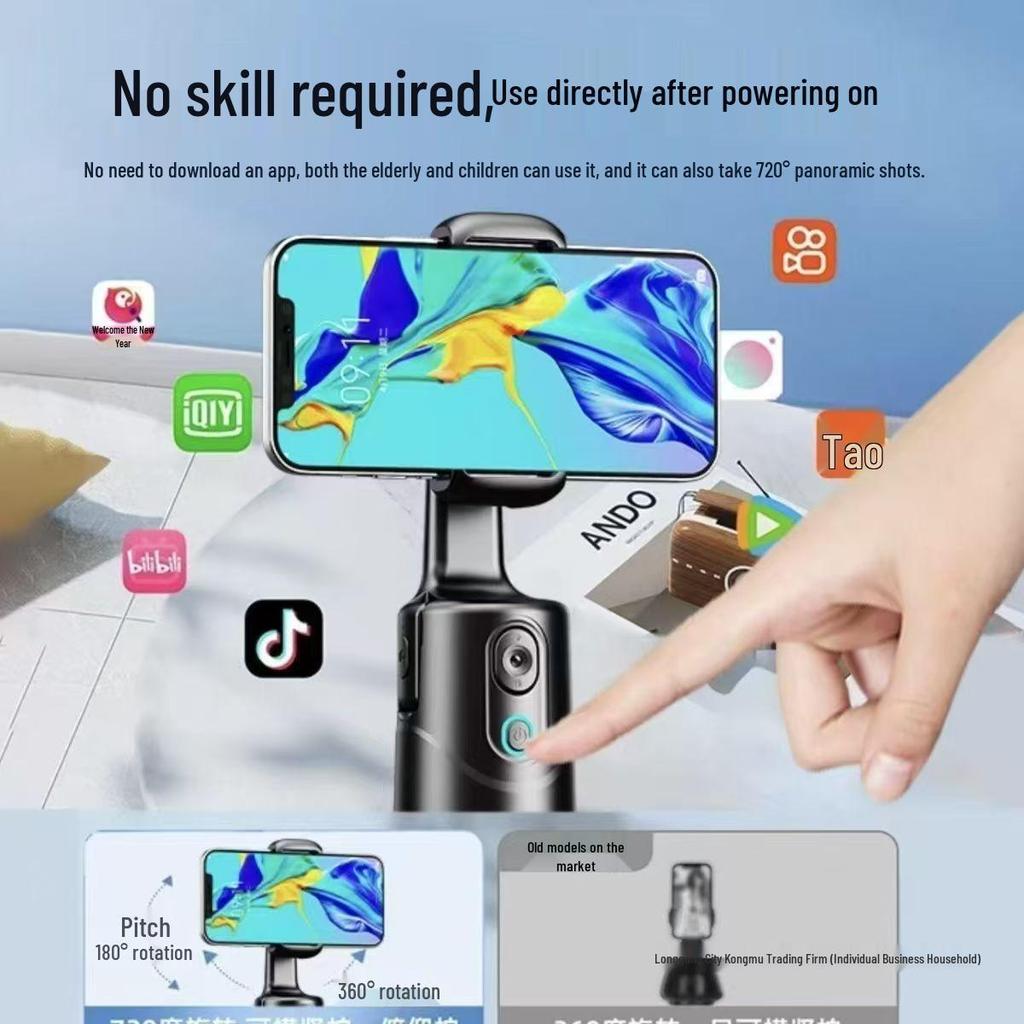 360° AI Face Tracking Selfie Gimbal Stabilizer for Smartphones