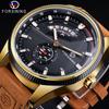 Forsining 3bar Automatic Mechanical Watches Black Dial Outdoor Watch Waterproof Men Military Wristwatch With Luminous Pointer