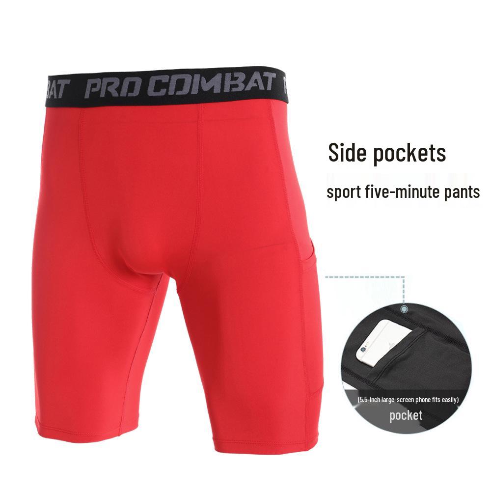 Struggle Source Fitness Running Training Shorts with Pockets - Sweat-Wicking, Quick-Drying, Elastic Tights