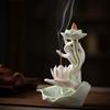 Creative Ceramic Purple Sand Incense Burner Zen Buddhist Hand Backflow Censer Lotus Dragon Shape Incense Stove Home Decorations
