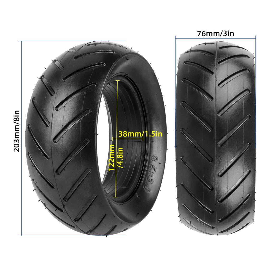2pcs Electric Scooter Replacement Tire 8.5x3.0 Electric Scooter Solid Tire Wearproof Rubber Tire