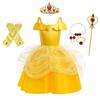 Toddler Girls Belle Cosplay Princess Costume Children Skirt Beauty and the Beast Dress Halloween Costume Yellow Accessories Included Size Years 110