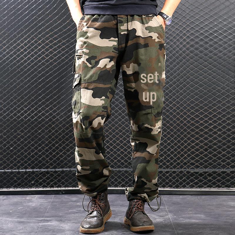 Men's Multi-Pocket Outdoor Overalls - Trendy Loose Straight-Leg for Spring and Autumn