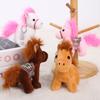 10Cm Cute Mini Horse Pendant Keychian Plush Toy Kawaii Animal Simulation Stuffed Doll Bag Decor Children Zodiac Horse Gifts
