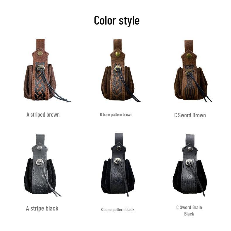 Viking Style Medieval Coin Pouch: Belt-Hanging Retro Fanny Pack