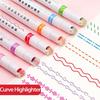 Dual-line Wave Net Red Color Hand Copy Newspaper Pen - Student Fluorescent Pen