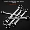 Bidirectional Double-Ended Ratchet Wrench Set: 8/10/12/13/17/19mm, Quick Plum Blossom Design, Auto Repair Hardware Tool.