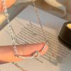 Knotted Smile Necklace, Female Clavicle Chain, Japanese and Korean Ins Temperament, Sparkling Diamond, Versatile for Small People