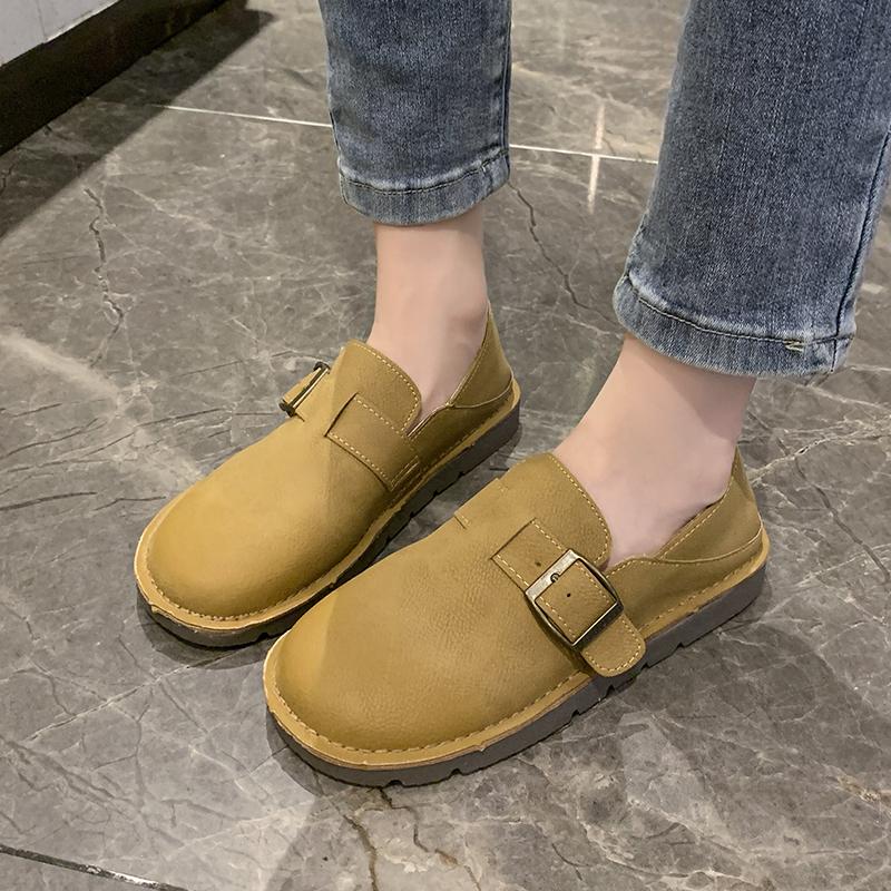 Women's Breathable Driving Casual Shoes Slip-On Business Formal Bean Bean Leisure Leather Shoes Summer Trendy Versatile Loafers