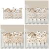Baby Bedside Hanging Storage Bag with 2 Pockets Cotton Organizer for Drool Bibs and Toys Diaper Baby Cribs Storage Bag