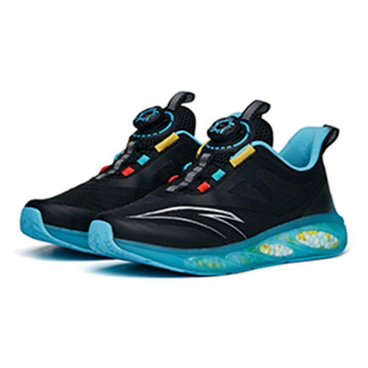 Anta Kids Capsule Shock Absorbing Wear Resistant Breathable Low Top Running Shoes Kids Running Shoes Black Blue 312225511-7