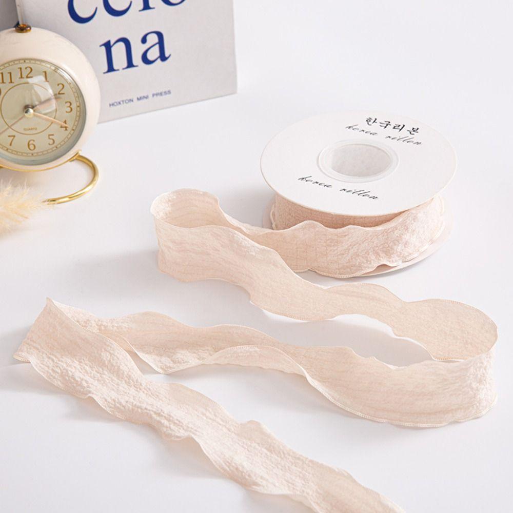 Craft Supplies Floral Florist Wrapping Yarn Band Linseed Wrinkled Cotton Ribbon Flower Packaging