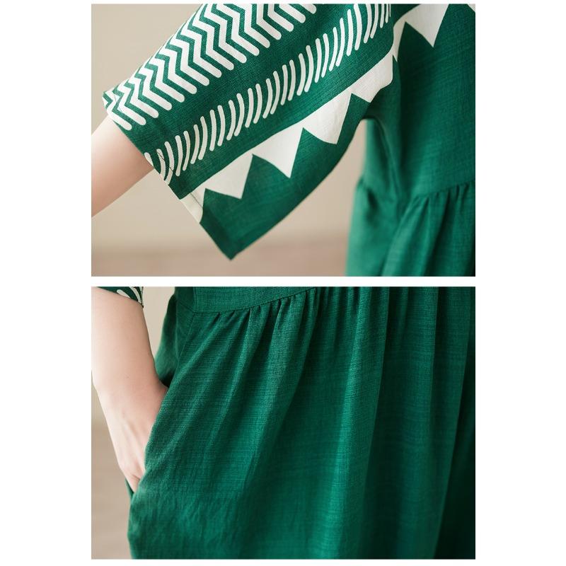 Dimanaf Новое летнее женское платье больших размеров 2025 года с принтом, свободное, элегантное, базовое, повседневное, длинное платье, винтажное, макси