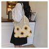 Summer New Sunflower Knitted Tote Bag Seaside Beach Bag Large Capacity Cotton Thread Woven Bag