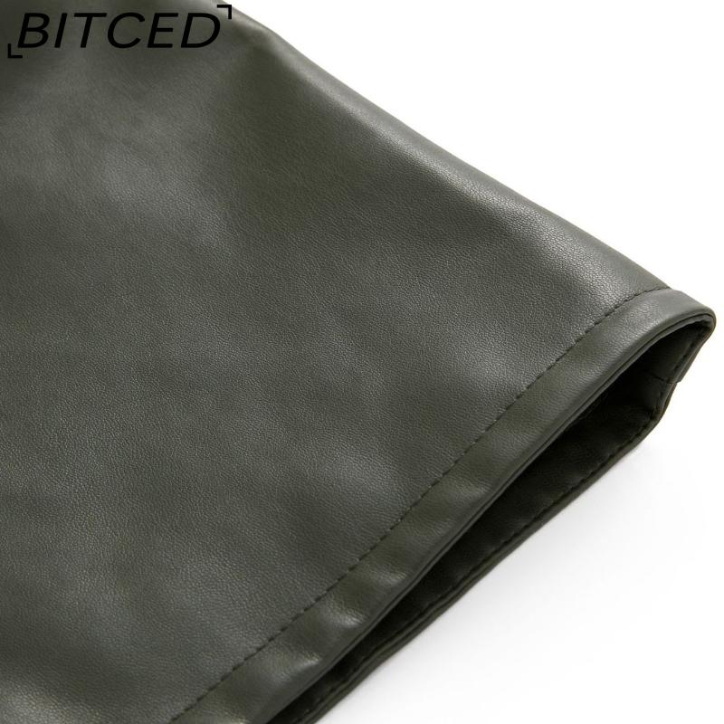 BITCED Женские минималистичные шорты из ПУ кожи, повседневные шорты свободного кроя