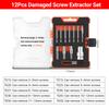 12Pcs Damaged Screw Extractor Set, Remover for Stripped Head Screws Nuts & Bolts Drill Bit Tools