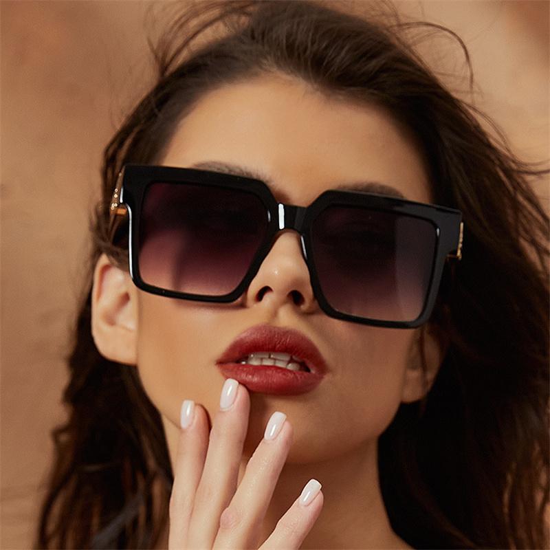 Ins Candy Color Hip Hop Trend Sunglasses Fashion Simple Comfortable Net Red Sunglasses Retro Square Large Frame Glasses EMA