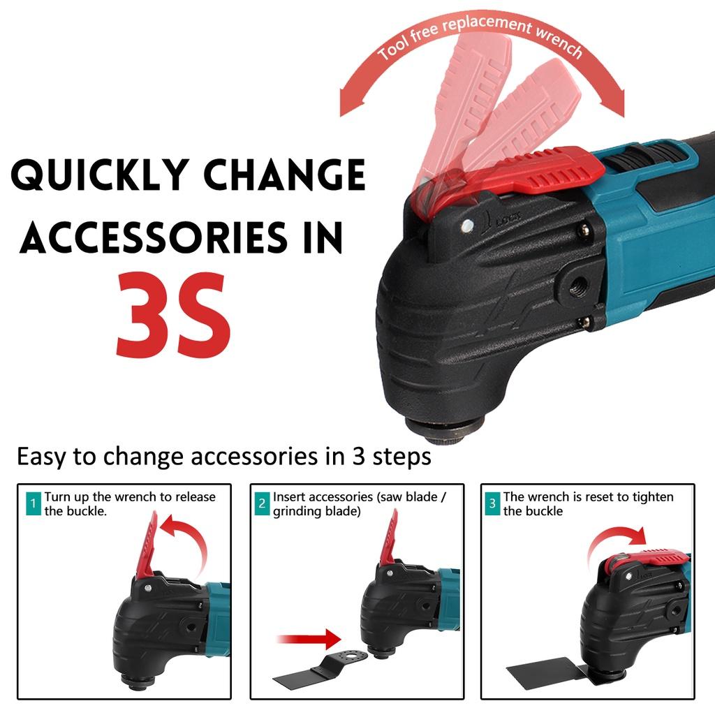 Rechargeable Multifunction Oscillating Multi Tools Electric Trimmer Saws Woodworking Tools for Makita 18V Battery