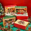 1PC Paper Gift Box Gifts Doughnut Box Baking Christmas Cookie Box Party Transparent Window Candy Kraft Paperboard Gift Giving