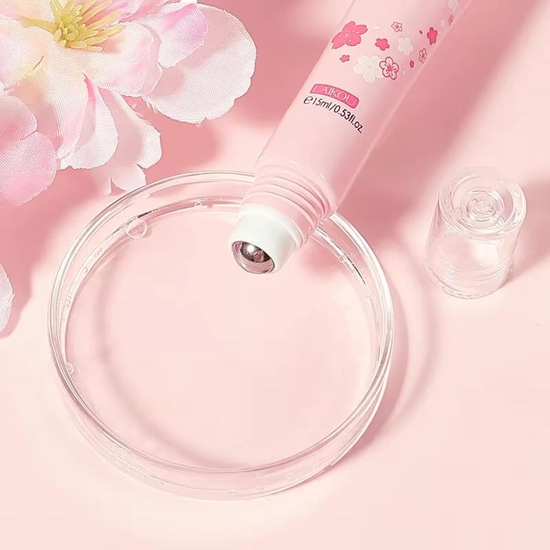 LAIKOU Sakura Eye Serum Eye Roller Massage Hyaluronic Acid Skin Care Eye Bags Cream Moisturizing Dark Circles 15ml