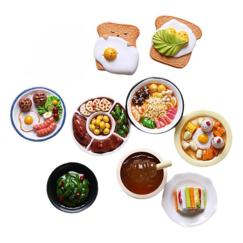 Simulated Food Refrigerator Sticker Chinese Food Toy Magnetic Sticker Refrigerator Decoration 3Resin Po Wall Magnetic Suction