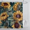 Sunflower Flower Shower Curtain Waterproof Shower Curtain Polyester Fabric 3D Printed Curtain Bathroom Decoration With Hooks